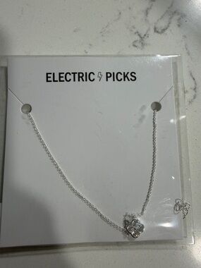 Electric Family Silver Floral Crystal Necklace